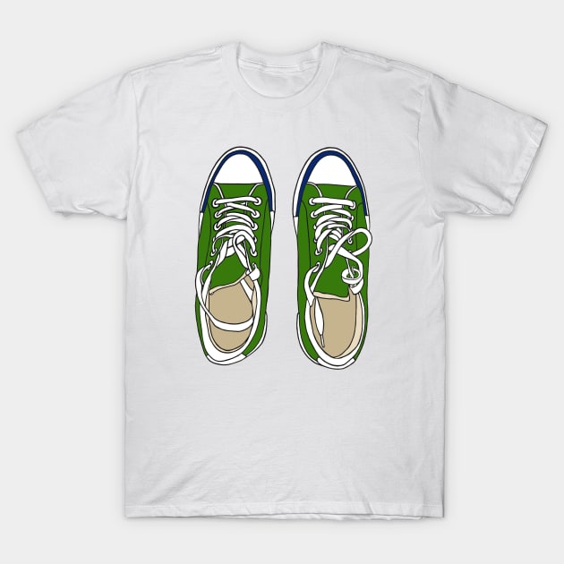 Green sneakers T-Shirt by KateQR